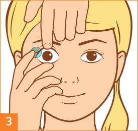 Étape 3 : Posez vos lentilles de contact